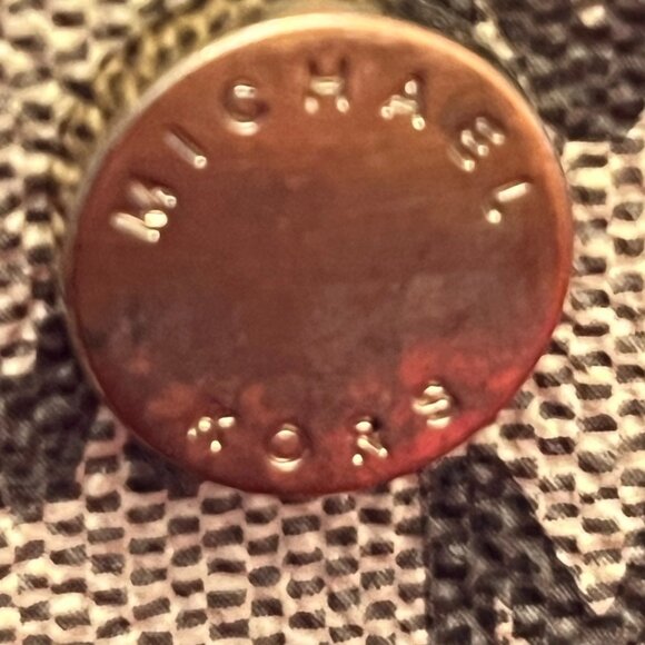 Michael Kors Dee Dee Brown And Creme Coated Canvas Leather Trim Bag - Picture 14 of 16